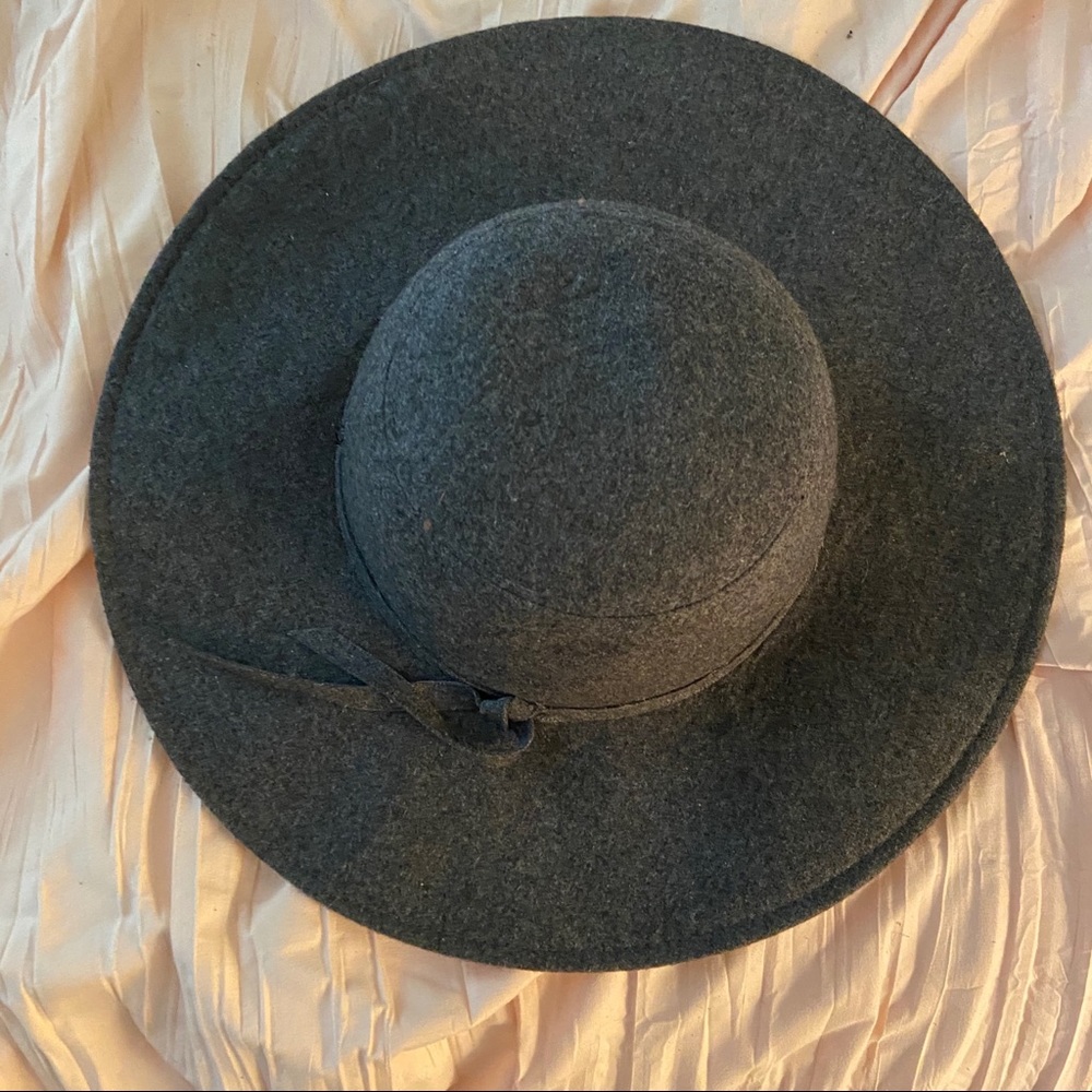 Leith Charcoal Grey Wide Brimmed Hat